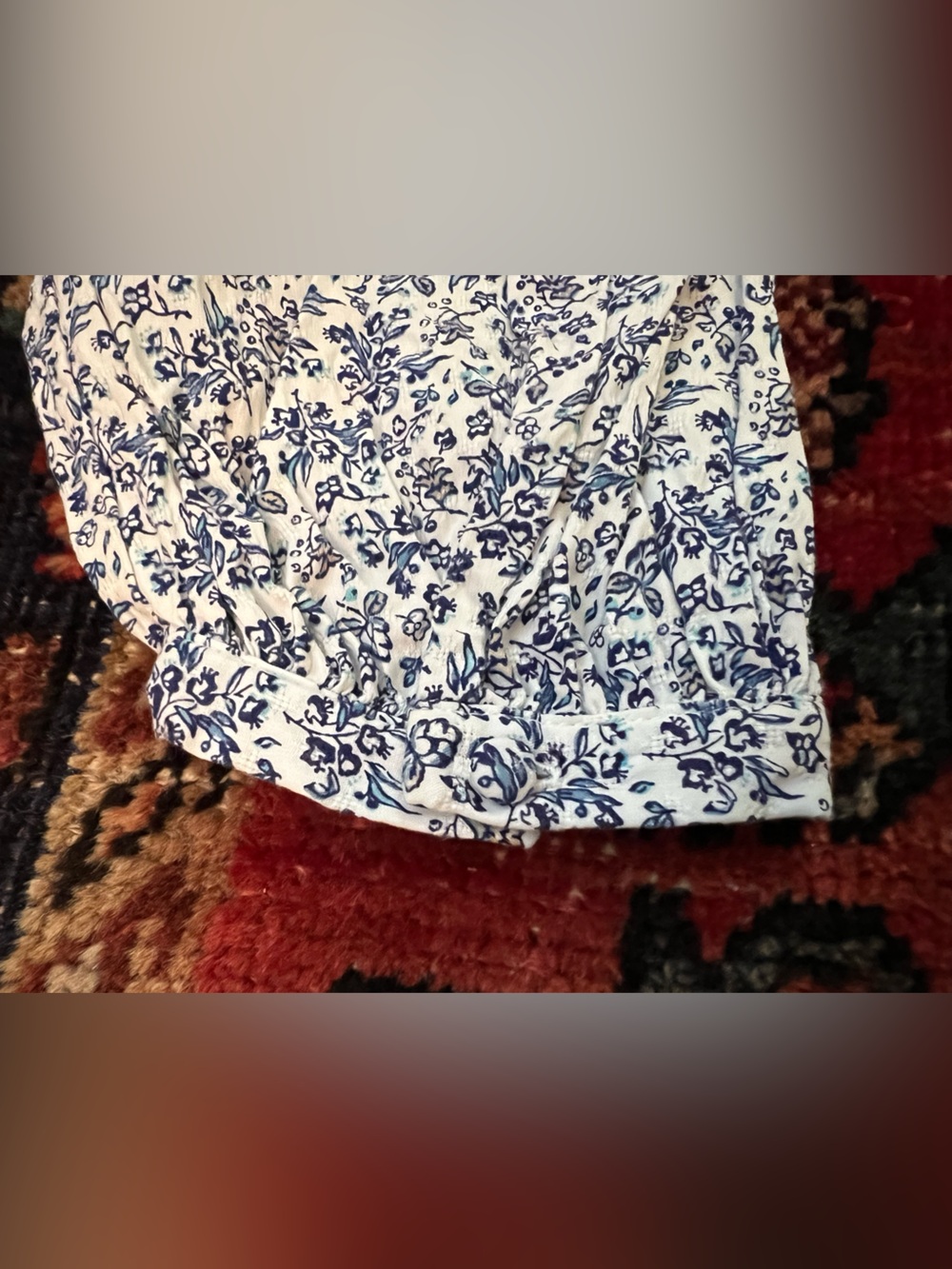 Smocked floral blouse